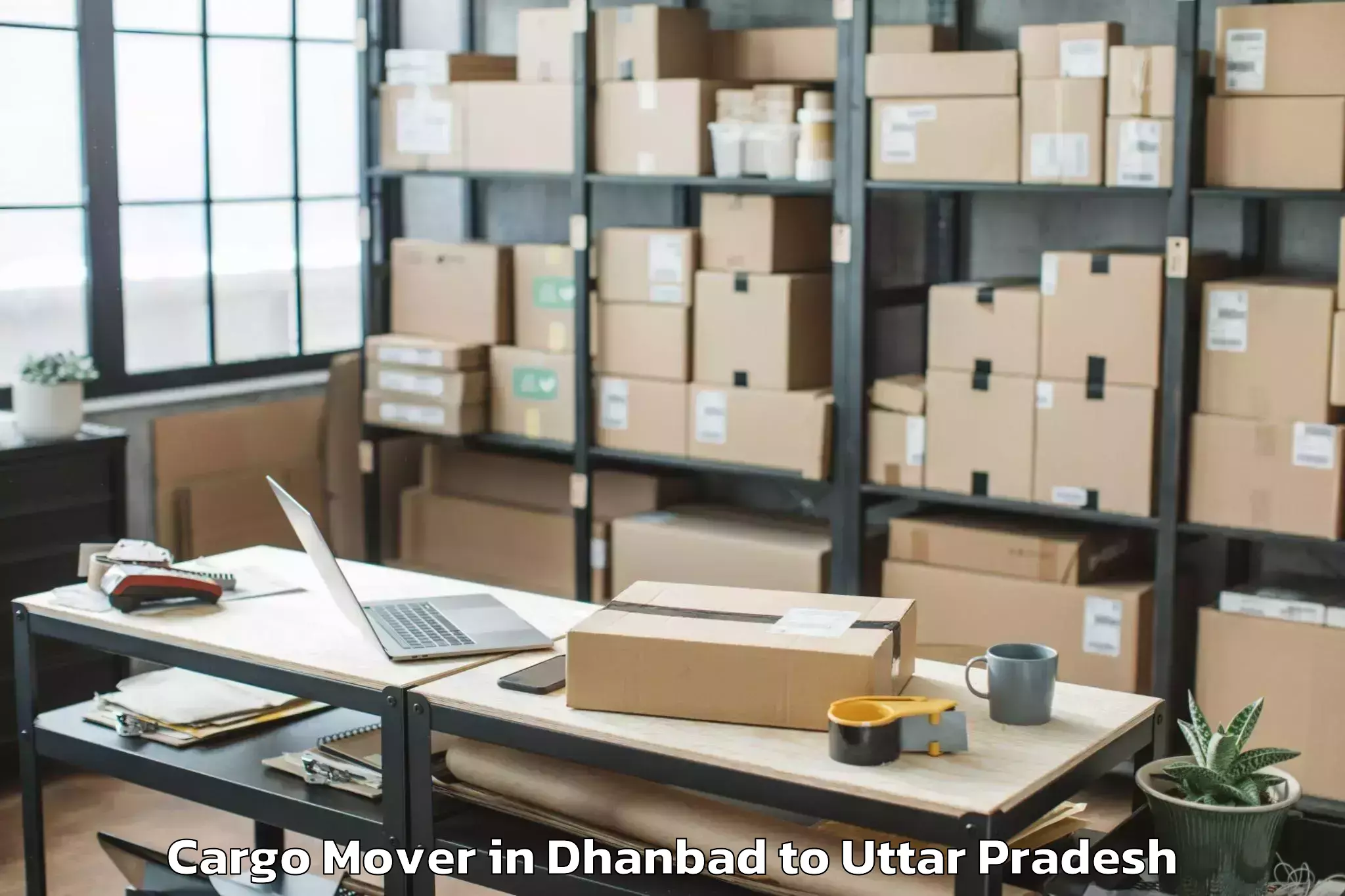 Top Dhanbad to Kaushambi Cargo Mover Available